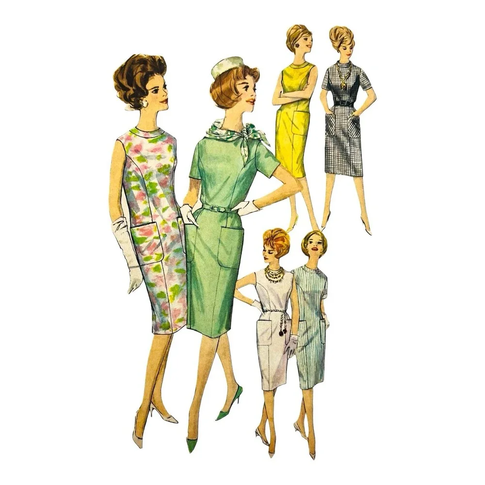 Vintage 1962 Simplicity Sewing Pattern Misses One-Piece Dress Sz 10 #4382